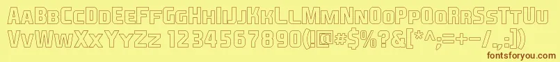 EaSportsCoversSc1.5Outline Font – Brown Fonts on Yellow Background