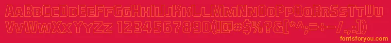 EaSportsCoversSc1.5Outline Font – Orange Fonts on Red Background