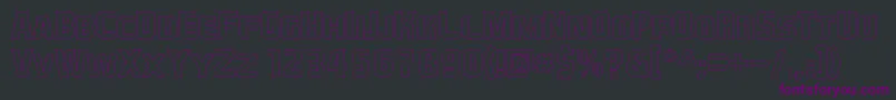 EaSportsCoversSc1.5Outline-fontti – violetit fontit mustalla taustalla