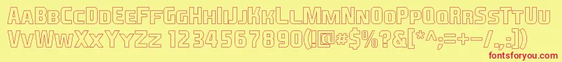 フォントEaSportsCoversSc1.5Outline – 赤い文字の黄色い背景