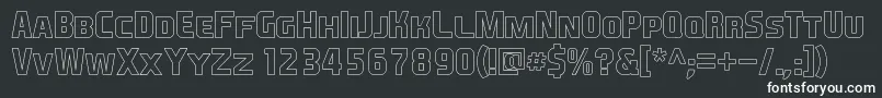 フォントEaSportsCoversSc1.5Outline – 黒い背景に白い文字