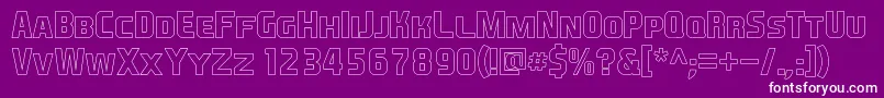 Fonte EaSportsCoversSc1.5Outline – fontes brancas em um fundo violeta