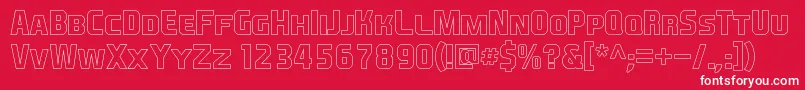 フォントEaSportsCoversSc1.5Outline – 赤い背景に白い文字