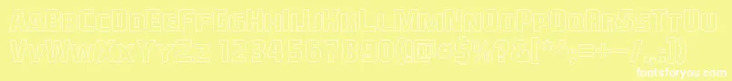 Шрифт EaSportsCoversSc1.5Outline – белые шрифты на жёлтом фоне