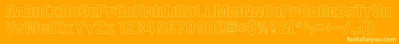 Fonte EaSportsCoversSc1.5Outline – fontes amarelas em um fundo laranja