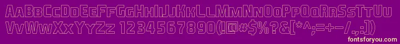 Fonte EaSportsCoversSc1.5Outline – fontes amarelas em um fundo roxo