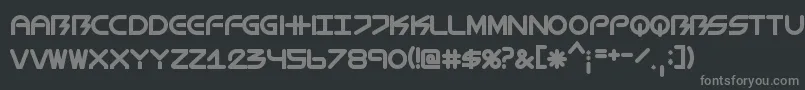 フォントBiometricPlain – 黒い背景に灰色の文字