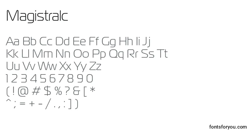 Czcionka Magistralc – alfabet, cyfry, specjalne znaki