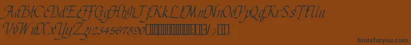 ChanceryCursive Font – Black Fonts on Brown Background