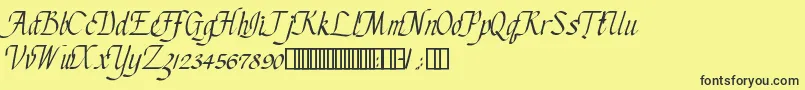 ChanceryCursive Font – Black Fonts on Yellow Background