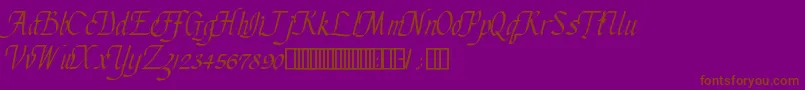 ChanceryCursive Font – Brown Fonts on Purple Background