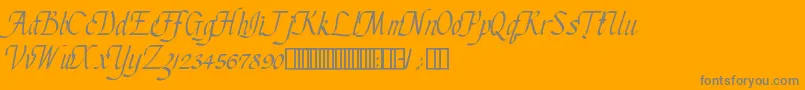 ChanceryCursive-Schriftart – Graue Schriften auf orangefarbenem Hintergrund