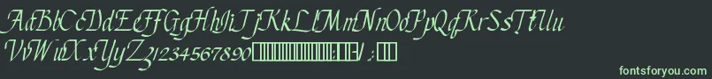 ChanceryCursive-fontti – vihreät fontit mustalla taustalla