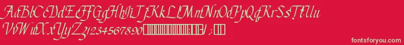 ChanceryCursive Font – Green Fonts on Red Background