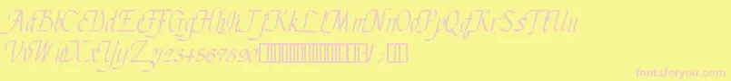 フォントChanceryCursive – ピンクのフォント、黄色の背景