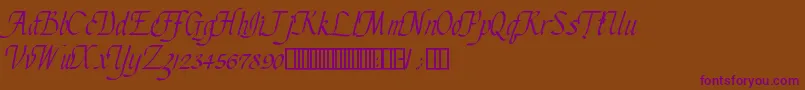 ChanceryCursive Font – Purple Fonts on Brown Background