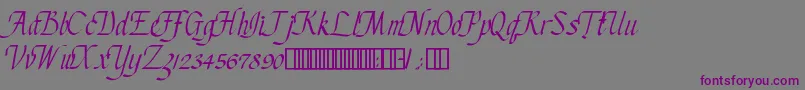ChanceryCursive-Schriftart – Violette Schriften auf grauem Hintergrund