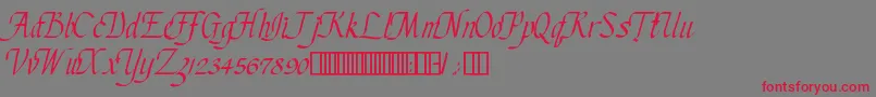 ChanceryCursive Font – Red Fonts on Gray Background