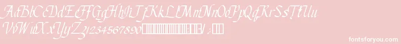 ChanceryCursive-Schriftart – Weiße Schriften auf rosa Hintergrund