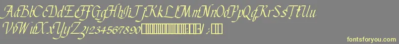 ChanceryCursive-Schriftart – Gelbe Schriften auf grauem Hintergrund