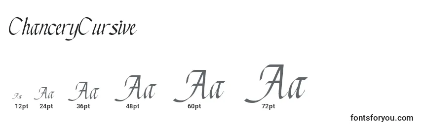 ChanceryCursive Font Sizes