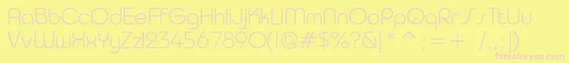 Tauruslightc Font – Pink Fonts on Yellow Background