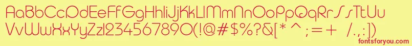 Tauruslightc Font – Red Fonts on Yellow Background