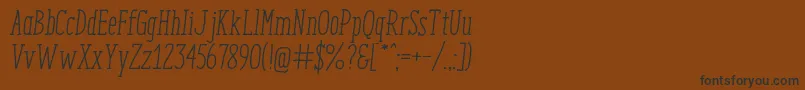 Weitere Informationen zur EnyoSlabRegularItalic-Schriftart EnyoSlabRegularItalic-Schriftart – Schwarze Schriften auf braunem Hintergrund