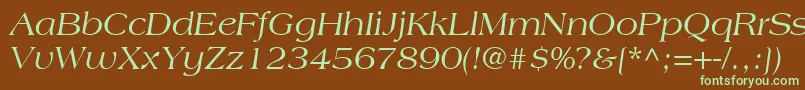 CountrysideSsiItalic-fontti – vihreät fontit ruskealla taustalla