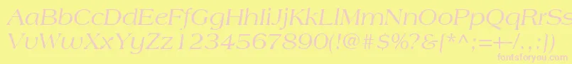 CountrysideSsiItalic-fontti – vaaleanpunaiset fontit keltaisella taustalla