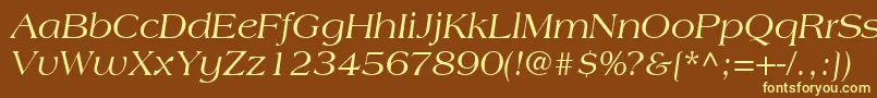 CountrysideSsiItalic-fontti – keltaiset fontit ruskealla taustalla