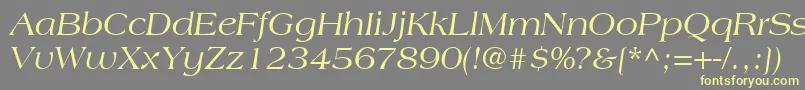 Czcionka CountrysideSsiItalic – żółte czcionki na szarym tle