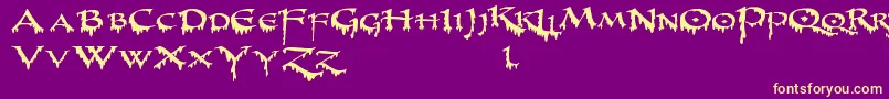 PrUncialCreepyWide Font – Yellow Fonts on Purple Background