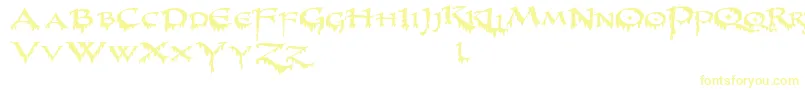 PrUncialCreepyWide-Schriftart – Gelbe Schriften