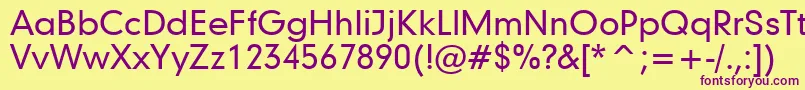 Geometric706MediumBt Font – Purple Fonts on Yellow Background