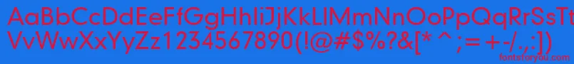 Geometric706MediumBt-Schriftart – Rote Schriften auf blauem Hintergrund