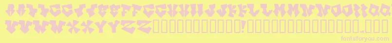 フォントInkb ffy – ピンクのフォント、黄色の背景