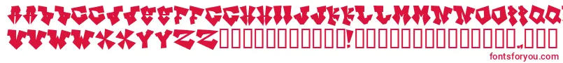 フォントInkb ffy – 白い背景に赤い文字