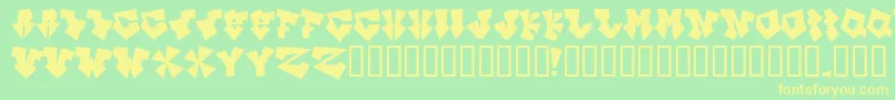 Inkb ffy Font – Yellow Fonts on Green Background