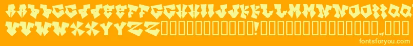 Police Inkb ffy – polices jaunes sur fond orange