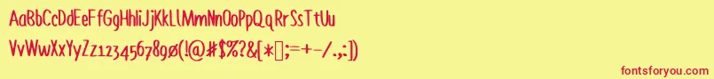 Bruzh Font – Red Fonts on Yellow Background