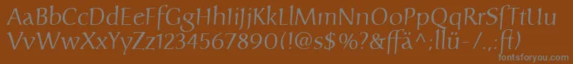 CarolinaLtDfr-Schriftart – Graue Schriften auf braunem Hintergrund