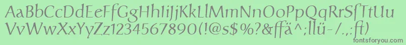 フォントCarolinaLtDfr – 緑の背景に灰色の文字