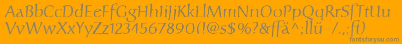 CarolinaLtDfr-fontti – harmaat kirjasimet oranssilla taustalla