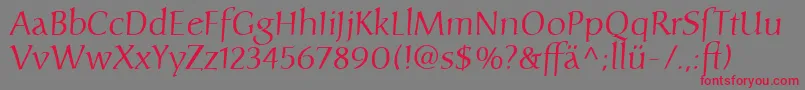 CarolinaLtDfr Font – Red Fonts on Gray Background