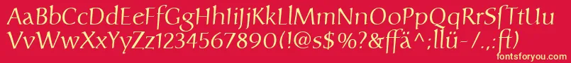 CarolinaLtDfr Font – Yellow Fonts on Red Background