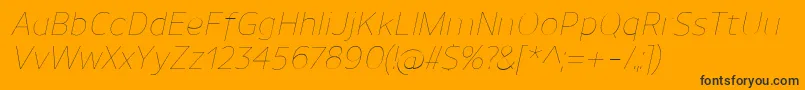 UnimanUltralightitalic-Schriftart – Schwarze Schriften auf orangefarbenem Hintergrund