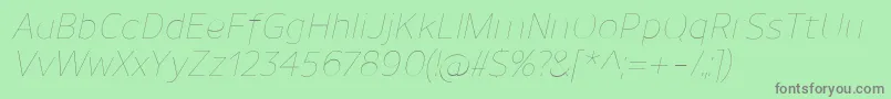 Шрифт UnimanUltralightitalic – серые шрифты на зелёном фоне