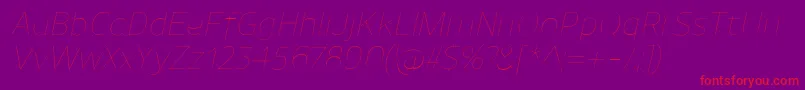 fuente UnimanUltralightitalic – Fuentes Rojas Sobre Fondo Morado