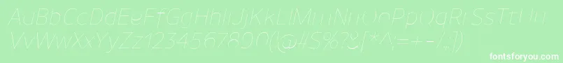 fuente UnimanUltralightitalic – Fuentes Blancas Sobre Fondo Verde